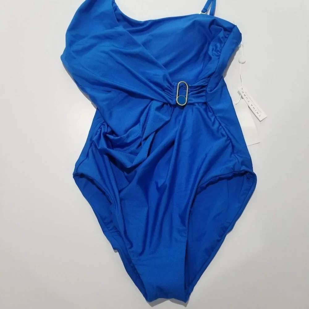 Trina Turk Swim Monaco Solids One Shoulder One Piece Size 4 - Picture 5 of 11